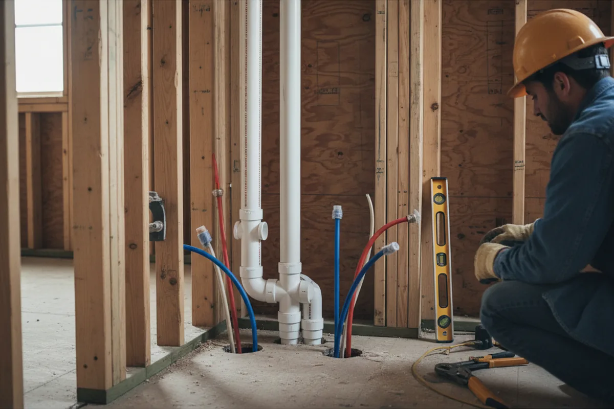 Drain and supply rough-in during Garbage Disposal Repair in Ocheyedan